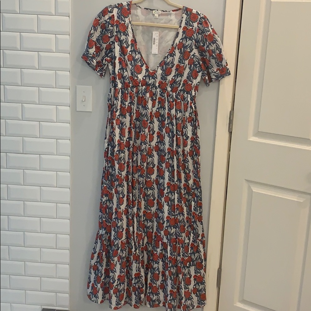 J Crew Cotton, Lined Empire waist maxi